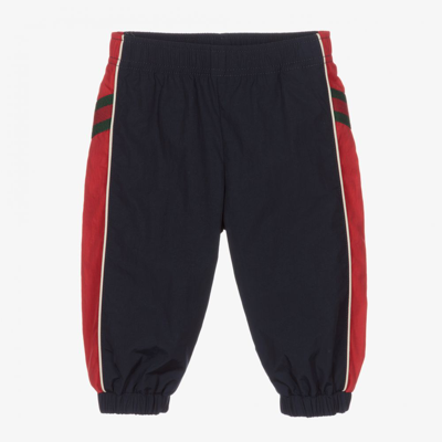 Gucci Babies' Boys Navy Blue Web Joggers