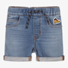Timberland Patch-detail Drawstring-waist Denim Shorts In Blue
