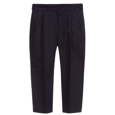 Gucci Kids' Boys Navy Blue Gabardine Trousers