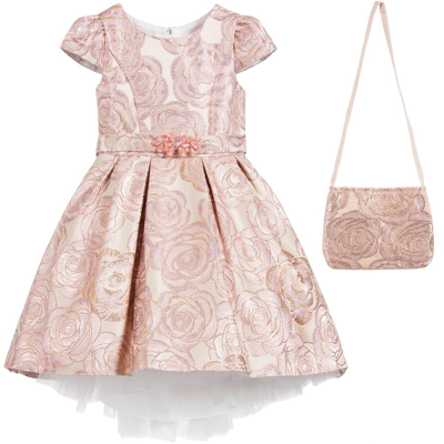 Romano Princess Kids' Girls Pink Brocade Dress Set