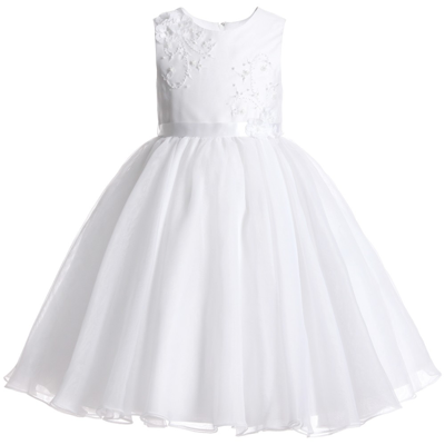 Sarah Louise Babies' Girls White Tulle Occasion Dress