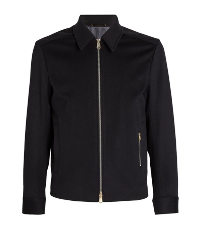 Paul Smith Wool-cashmere Bomber Jacket In Navy