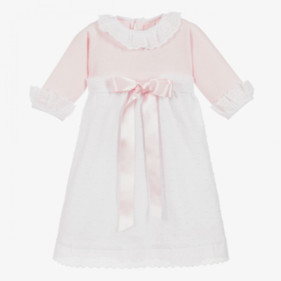 Ancar Babies' Girls Pink & White Cotton Day Gown