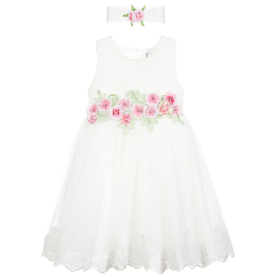 Beau Kid Girls White Tulle Dress Set