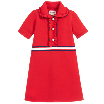 Gucci Babies' Girls Red Knitted Wool Dress | ModeSens