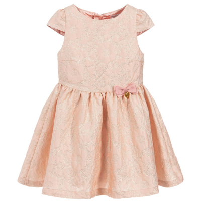 Angel's Face Kids' Girls Pink & Gold Jacquard Dress