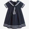 BEATRICE & GEORGE GIRLS BLUE COTTON SAILOR DRESS