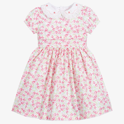 Beatrice & George Babies' Girls Pink Floral Cotton Dress