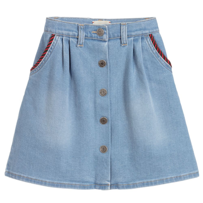 Gucci Babies' Girls Blue Denim Skirt