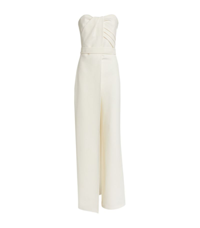 Safiyaa Myrine Strapless Stretch-crepe Jumpsuit In Elfenbein