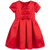 CHILDRENSALON OCCASIONS GIRLS RED SATIN BOW DRESS