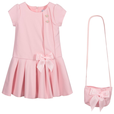 Beau Kid Girls Pink Jersey Dress & Bag Set