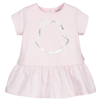 MONCLER BABY GIRLS PINK COTTON DRESS