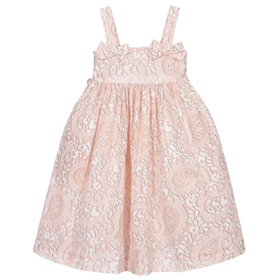 Fendi Babies' Girls Pink Cotton Dress