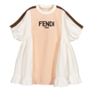FENDI GIRLS PINK FF LOGO DRESS