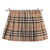 BURBERRY BEIGE PLEATED CHECK SKIRT