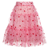 CHILDRENSALON OCCASIONS GIRLS PINK & RED HEARTS TULLE SKIRT