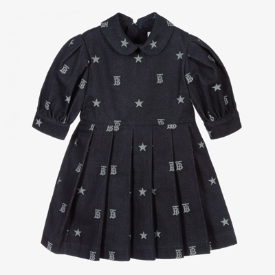 Burberry Babies' Girls Dark Blue Denim Dress