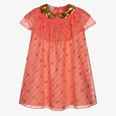 Gucci Kids' Girls Pink Silk Organza Dress | ModeSens