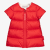 MONCLER GIRLS RED DOWN PADDED DRESS