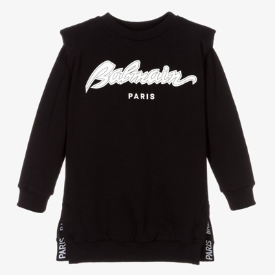 Balmain Babies' Girls Black Logo Dress