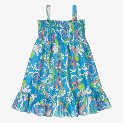 Versace Babies' Girls Blue Baroccofest Dress