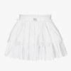 DOLCE & GABBANA GIRLS WHITE LACE TRIM SKIRT