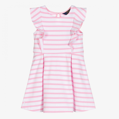Ralph Lauren Babies' Girls Pink & White Striped Dress