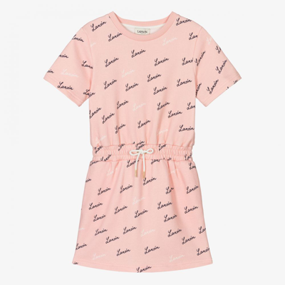 Lanvin Babies' Girls Pink Cotton Logo Dress