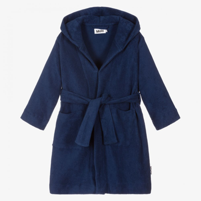 Molo Babies' Boys Blue Towelling Dressing Gown
