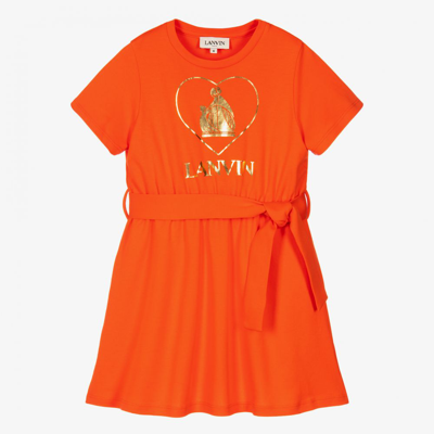 Lanvin Babies' Girls Red Cotton Logo Dress