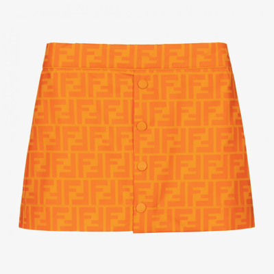 Fendi Babies' Girls Orange Ff Skirt