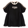 FENDI GIRLS BLACK FF LOGO DRESS