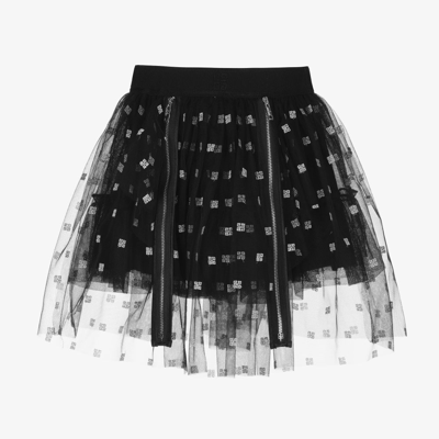 Givenchy Babies' Girls Black Tulle Logo Skirt