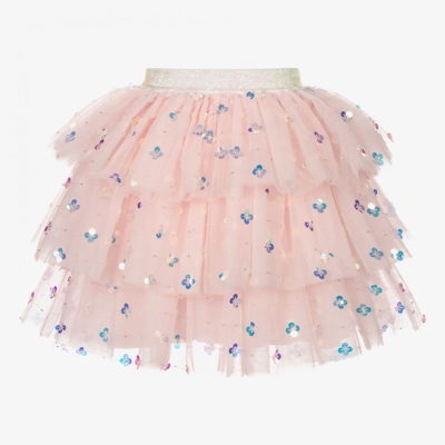 Charabia Babies' Girls Pink Tulle Sequinned Skirt