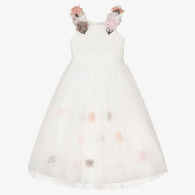 Romano Princess Babies' Girls Ivory Tulle Flower Dress