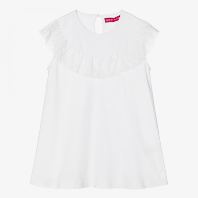 Agatha Ruiz De La Prada Babies'  Girls White Cotton Dress
