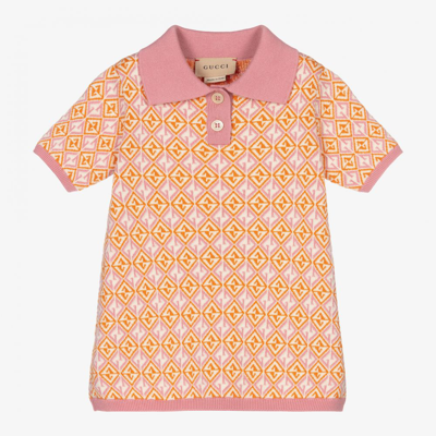 Gucci Babies' Pink & Orange Knitted Dress