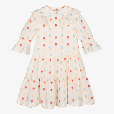 Gucci Kids' Girls Ivory Cotton Dress