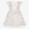 CHILDRENSALON OCCASIONS GIRLS WHITE TULLE BUTTERFLY DRESS