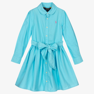 Ralph Lauren Babies' Girls Blue Cotton Dress