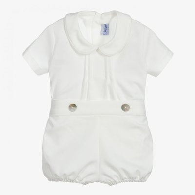 Ancar Babies' Ivory Cotton Buster Suit