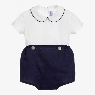 Ancar Babies' Blue & White Buster Suit