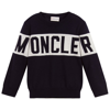 MONCLER BLUE KNITTED WOOL SWEATER