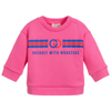 GUCCI GIRLS PINK COTTON LOGO SWEATSHIRT