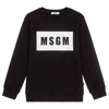 Msgm Teen Block Logo-print Sweatshirt In Black