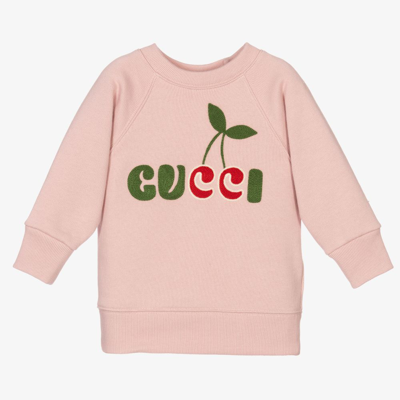 Gucci Babies' Girls Cherry Gg Sweatshirt In Pink ModeSens
