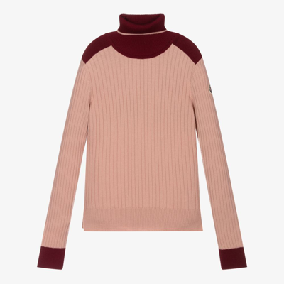 Moncler Girls Teen Pink Roll Neck Sweater