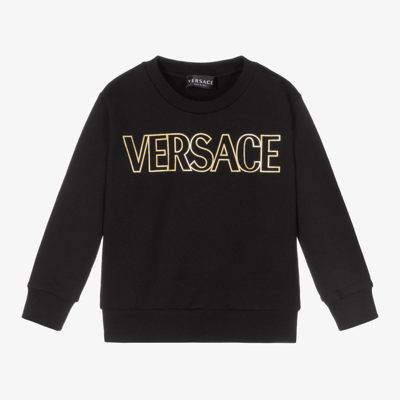 Versace Babies' Black Cotton Logo Sweatshirt