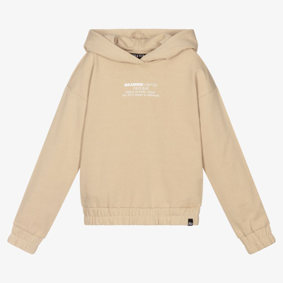 Nik & Nik Teen Girls Beige Logo Hoodie